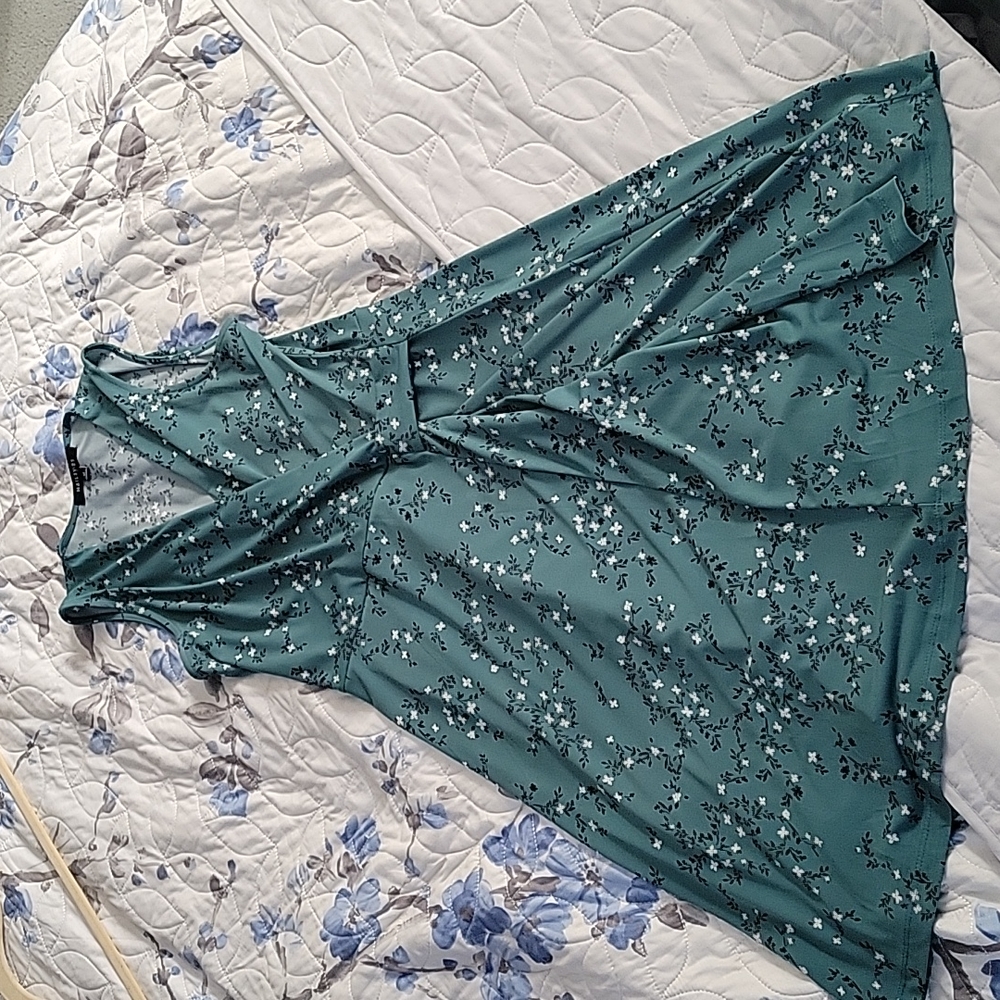 Faux wrap sleeveless dress